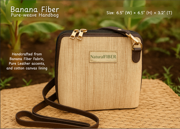 Banana Fiber Green Weave Handbag